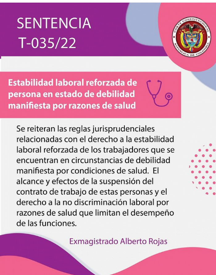 Estabilidad laboral reforzada por salud